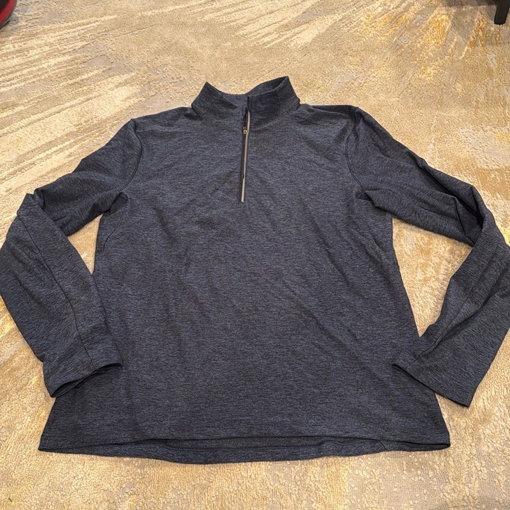 Lululemon Surge Warm 1/4 Zip Pullover Men’s Size M Heather Blue EuC